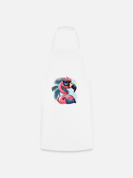 Flamingo Diva - Kochschürze - Weiß