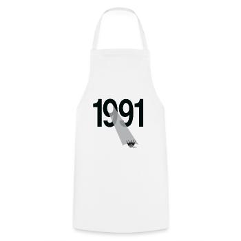 Millésime 1991 - Tablier de cuisine - blanc - Devant - AI Model Male 185 dark (185cm)