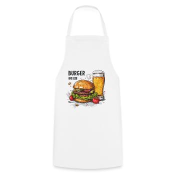 Burger And Beer Essen Alkohol Lustige Sprüche - Kochschürze - Weiß - Vorne - AI Model Male 185 dark (185cm)