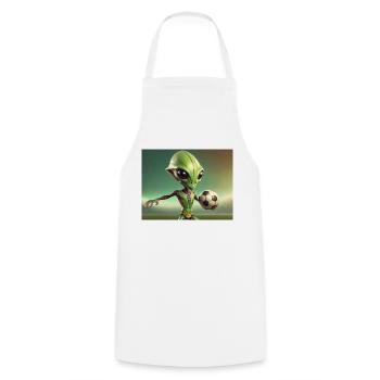 niedliche kleine grüne retro vintage alien jeden tag - Kochschürze - Weiß - Vorne - AI Model Male 185 dark (185cm)
