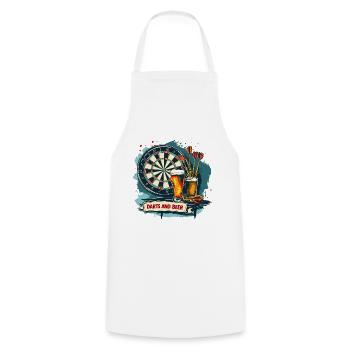 Darts And Beer Dart Sayings Sports - Cooking Apron - white - Front - AI Model Male 185 dark (185cm)