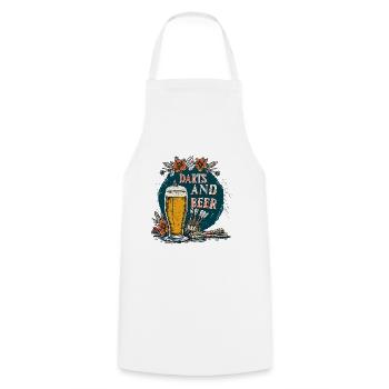 Darts And Beer Dart Sayings Sports - Cooking Apron - white - Front - AI Model Male 185 dark (185cm)