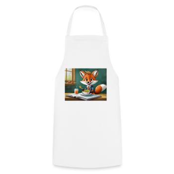 mignon petit renard démon vie quotidienne - déjeuner - Tablier de cuisine - blanc - Devant - AI Model Male 185 dark (185cm)
