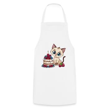 Tarte au chat Gâteau Bec sucré Grignotage Cuisson Sucré - Tablier de cuisine - blanc - Devant - AI Model Male 185 dark (185cm)