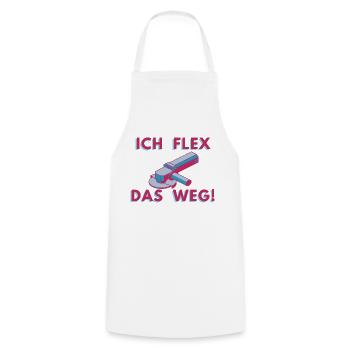 Angle Grinder Flex Welding Metalworker - Cooking Apron - white - Front - AI Model Male 185 dark (185cm)