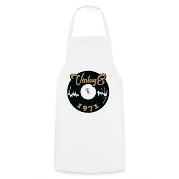 Millésime 1971 - Tablier de cuisine - blanc - Devant - AI Model Male 185 dark (185cm)