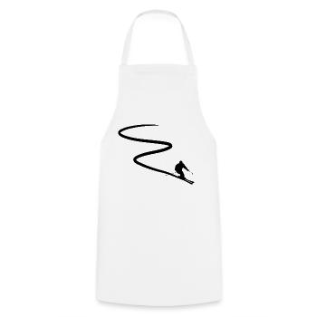 Ski Ski Motif pour Skieur Skieur - Tablier de cuisine - blanc - Devant - AI Model Male 185 dark (185cm)
