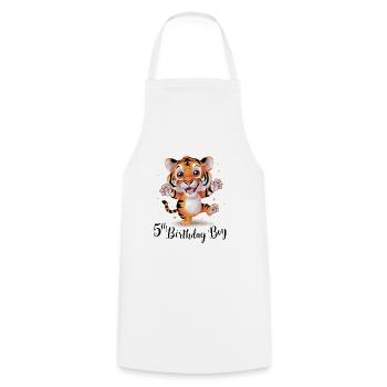 Mignon tigre 5e anniversaire cadeau animaux mignons - Tablier de cuisine - blanc - Devant - AI Model Male 185 dark (185cm)