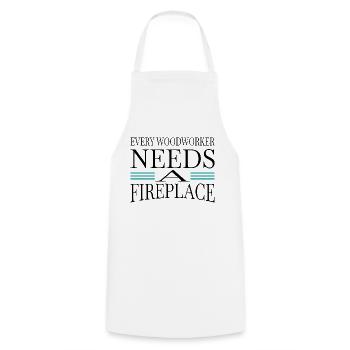 tronçonneuse charpentier amusant permet de jouer charpentier t-shirts - Tablier de cuisine - blanc - Devant - AI Model Male 185 dark (185cm)