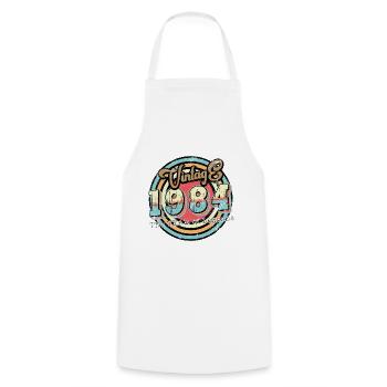 Millésime 1984 - Tablier de cuisine - blanc - Devant - AI Model Male 185 dark (185cm)