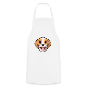 Beagle Dog Breed Watercolor Cartoon Kawaii Clipart - Cooking Apron - white - Front - AI Model Male 185 dark (185cm)