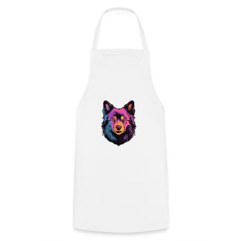 Schipperke chien race aquarelle dessin animé Kawaii Col - Tablier de cuisine - blanc - Devant - AI Model Male 185 dark (185cm)