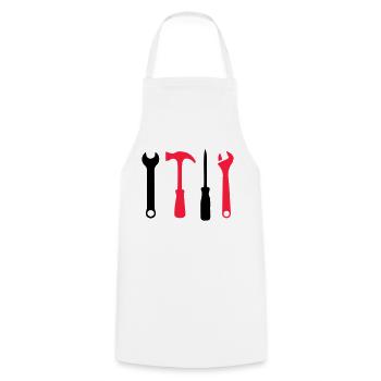 Tool Icons - Cooking Apron - white - Front - AI Model Male 185 dark (185cm)