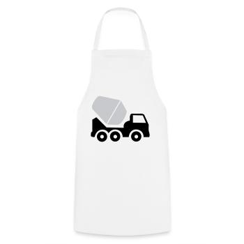 Véhicule excavatrice de travaux de construction - Tablier de cuisine - blanc - Devant - AI Model Male 185 dark (185cm)