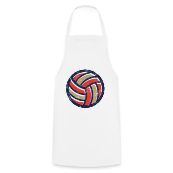 Volleyball Vintage - Kochschürze - Weiß - Vorne - AI Model Male 185 dark (185cm)
