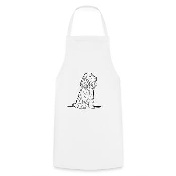 Cocker spaniel anglais - Tablier de cuisine - blanc - Devant - AI Model Male 185 dark (185cm)