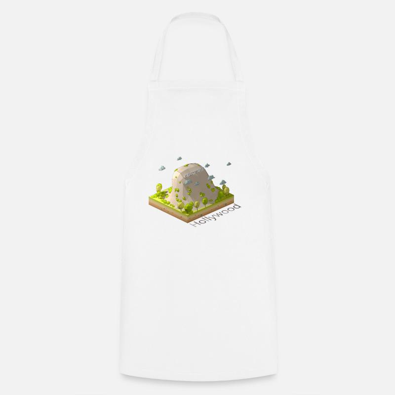 Panneau Hollywood low poly géométrique - Tablier de cuisine - blanc