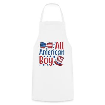 All American Boy Independence Day Amerika - Kochschürze - Weiß - Vorne - AI Model Male 185 dark (185cm)