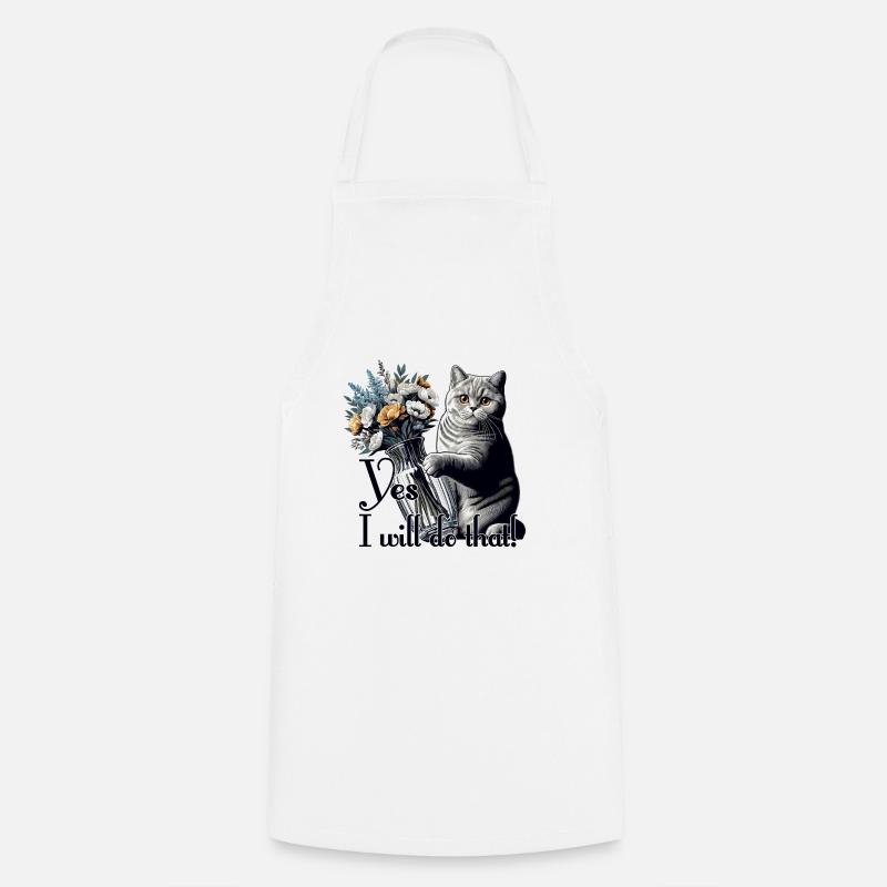 BKH Britisch Kurzhaar Katze Vase umkippen Geschenk - Kochschürze - Weiß