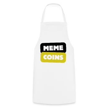 Meme coin - Cooking Apron - white - Front - AI Model Male 185 dark (185cm)