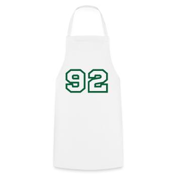 Number 92 sport - Cooking Apron - white - Front - AI Model Male 185 dark (185cm)
