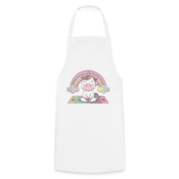 licorne de yoga - Tablier de cuisine - blanc - Devant - AI Model Male 185 dark (185cm)