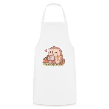 Süßer Igel liebt Pumpkin Spice Latte Herbst - Kochschürze - Weiß - Vorne - AI Model Male 185 dark (185cm)