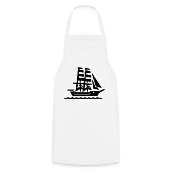 Sailing ship - Cooking Apron - white - Front - AI Model Male 185 dark (185cm)