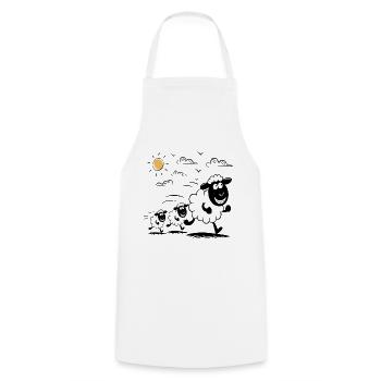 Funny Sheep Flock Animals - Cooking Apron - white - Front - AI Model Male 185 dark (185cm)