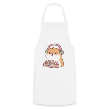Cute Gamer Hamster Playing Video Games - Cooking Apron - white - Front - AI Model Male 185 dark (185cm)
