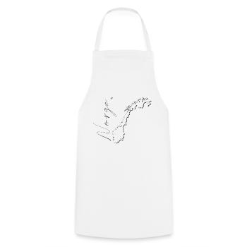 Norway map as outline NE - Cooking Apron - white - Front - AI Model Male 185 dark (185cm)