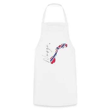 Norway flag in the Norway map NE - Cooking Apron - white - Front - AI Model Male 185 dark (185cm)