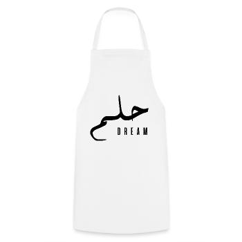 Hilm en arabe - dream - Tablier de cuisine - blanc - Devant - AI Model Male 185 dark (185cm)