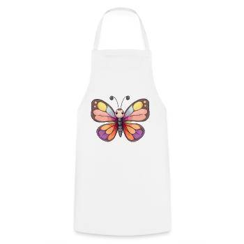 Whimsical Butterfly with Colorful Wings - Cooking Apron - white - Front - AI Model Male 185 dark (185cm)