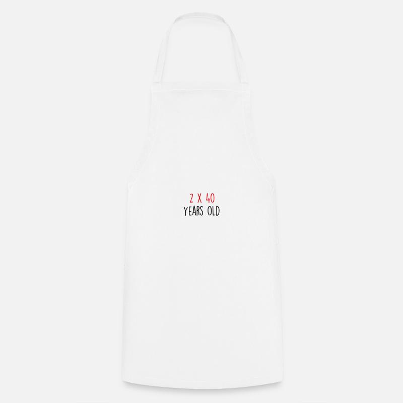 80 ans - Tablier de cuisine - blanc
