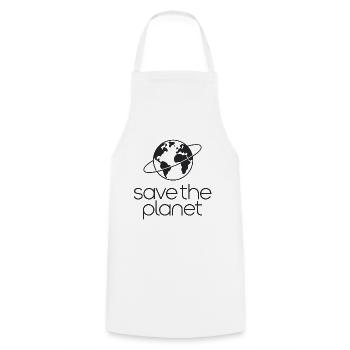 Militants écologistes de Save the Planet Earth - Tablier de cuisine - blanc - Devant - AI Model Male 185 dark (185cm)