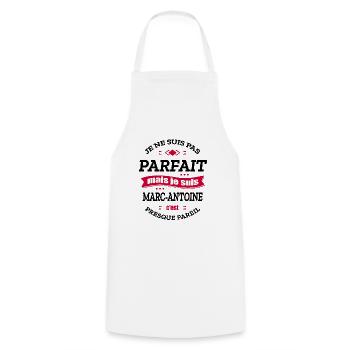 MARC-ANTOINE PARFAIT - PRENOM MARC-ANTOINE - Tablier de cuisine - blanc - Devant - AI Model Male 185 dark (185cm)