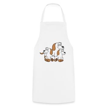 Three Dogs Family Child Mother Father Dad Mom Sweet - Cooking Apron - white - Front - AI Model Male 185 dark (185cm)