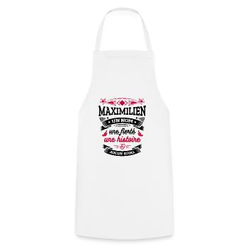 MAXIMILIEN UN NOM UNE FIERTÉ AUCUN RIVAL - Tablier de cuisine - blanc - Devant - AI Model Male 185 dark (185cm)