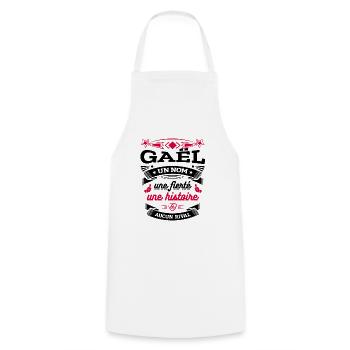 GAËL UN NOM UNE FIERTÉ AUCUN RIVAL - Tablier de cuisine - blanc - Devant - AI Model Male 185 dark (185cm)