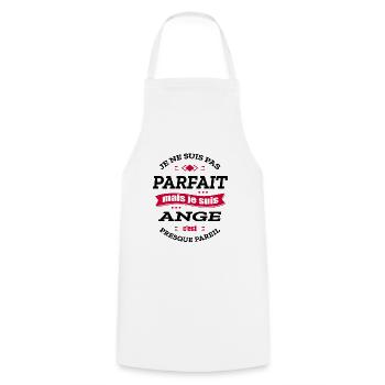 ANGE PARFAIT - PRENOM ANGE - Tablier de cuisine - blanc - Devant - AI Model Male 185 dark (185cm)