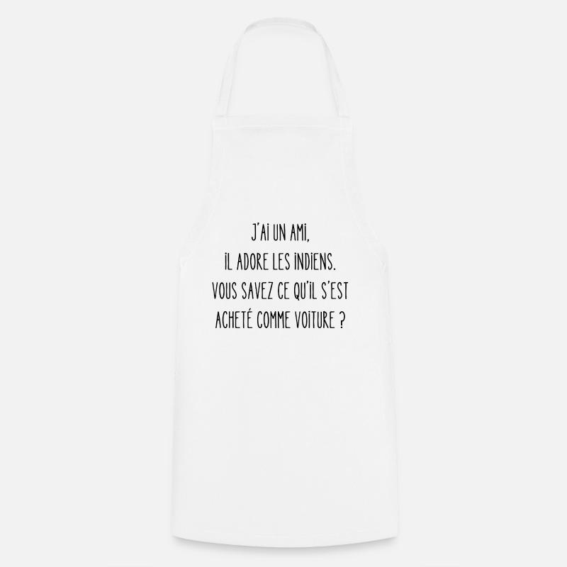 adore les indiens - Tablier de cuisine - blanc