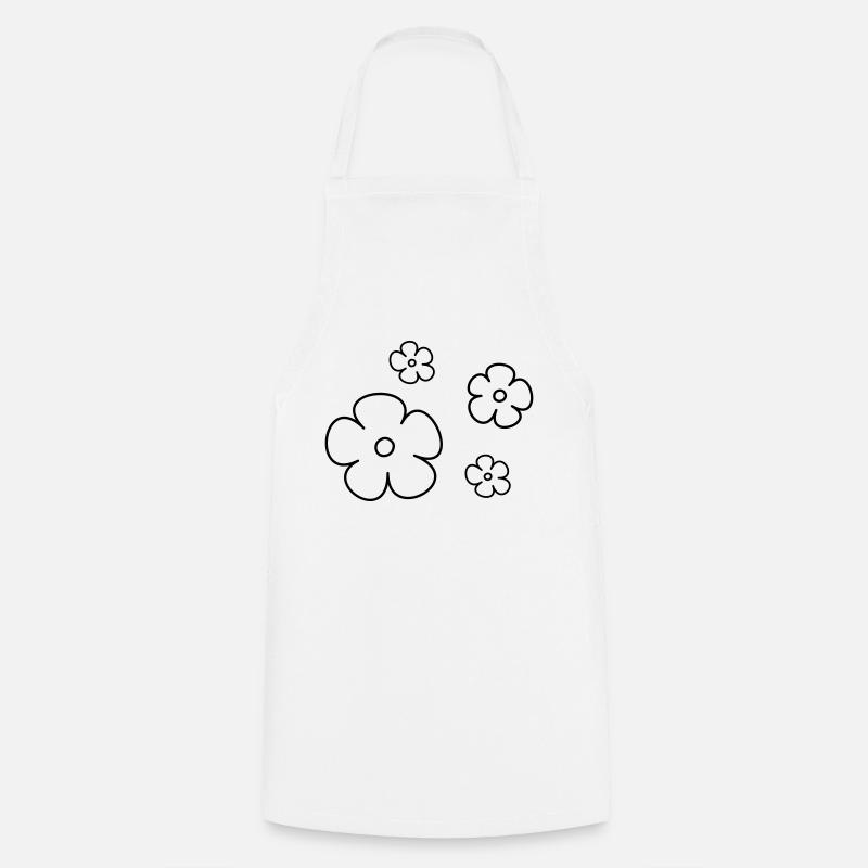 Flowers - Cooking Apron - white