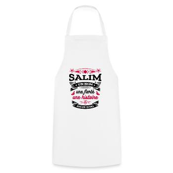 SALIM UN NOM UNE FIERTÉ AUCUN RIVAL - Tablier de cuisine - blanc - Devant - AI Model Male 185 dark (185cm)