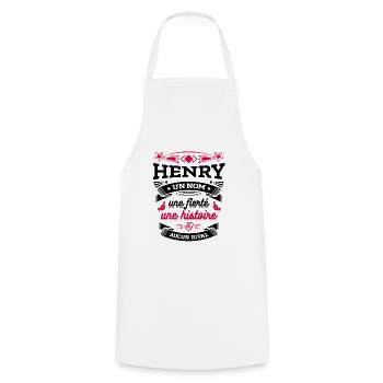 HENRY UN NOM UNE FIERTÉ AUCUN RIVAL - Tablier de cuisine - blanc - Devant - AI Model Male 185 dark (185cm)