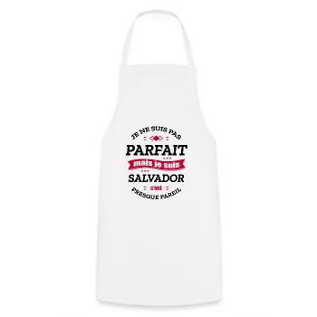 SALVADOR PARFAIT - PRENOM SALVADOR - Tablier de cuisine - blanc - Devant - AI Model Male 185 dark (185cm)
