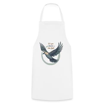 Laissez vos rêves prendre leur envol Oiseau mouette - Tablier de cuisine - blanc - Devant - AI Model Male 185 dark (185cm)