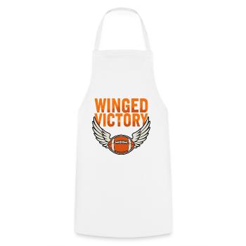 Winged Victory – Ballon de football avec des ailes - Tablier de cuisine - blanc - Devant - AI Model Male 185 dark (185cm)