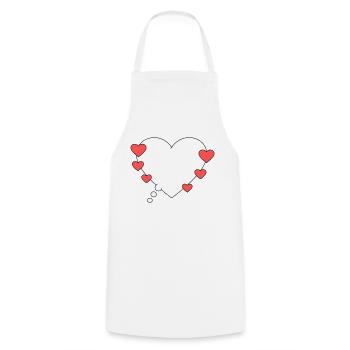 Thought bubble with hearts - Cooking Apron - white - Front - AI Model Male 185 dark (185cm)