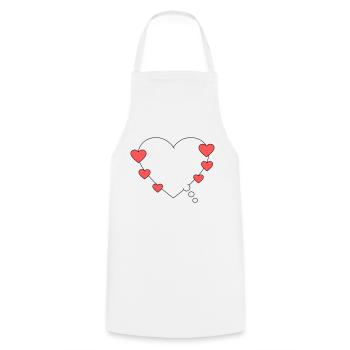 Thought bubble with heart - Cooking Apron - white - Front - AI Model Male 185 dark (185cm)